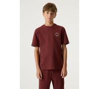 Rundhalsshirt GARCIA, Jungen, Gr. 140/146, cowhide, Jersey, Obermaterial: 80% Baumwolle, 15% Polyester, 5% Elasthan, bedruckt, normal hüftbedeckend, Rundhals, Shirts Rundhalsshirt, mit kleinem Frontpr