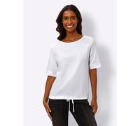 Rundhalsshirt HEINE "Shirt", Damen, Gr. 34, beige (ecru), 50% Baumwolle, 50% Polyester, unifarben, Rundhals, Shirts Rundhalsshirt (72025038-34) ecru