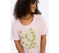 Rundhalsshirt hellrosé-pistazie 44/46