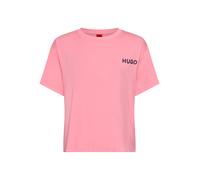 Rundhalsshirt HUGO UNDERWEAR "UNITE_T-SHIRT", Damen, Gr. M, rot (pastellrot), Single Jersey, Obermaterial: 93% Viskose, 7% Elasthan, casual, relaxed fit hüftlang, Rundhals, Kurzarm eingesetzt abgestep