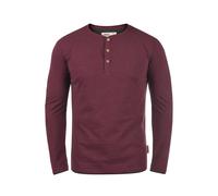 Indicode IDGifford Herren Longsleeve Langarmshirt Shirt mit Grandad-Ausschnitt Baumwollmischung Regular fit, Größe:XL, Farbe:Wine (227)