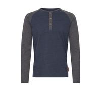 Indicode Winston Herren Longsleeve Langarmshirt Shirt Mit Grandad-Ausschnitt, Größe:L, Farbe:Navy Mix (420)