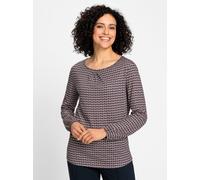 Rundhalsshirt INSPIRATIONEN "Druck-Shirt", Damen, Gr. 40, grau (burgund, anthrazit, bedruckt), 50% Baumwolle, 50% Modal, bedruckt, gemustert, mehrfarbig, Rundhals, Shirts Rundhalsshirt (91569269-40) b