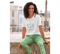 Rundhalsshirt INSPIRATIONEN "Kurzarm-Shirt", Damen, Gr. 46, bunt (ecru, apfel, bedruckt), 100% Baumwolle, bedruckt, gemustert, mehrfarbig, unifarben, Rundhals, Shirts Rundhalsshirt (11089006-46) ecru,