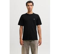 Rundhalsshirt JACK & JONES "JJCLEVELAND TEE SS CREW NECK SN", Herren, Gr. XXL, schwarz, Jersey, Obermaterial: 100% Baumwolle, bedruckt, regular fit normal, Rundhals, Shirts Rundhalsshirt, Baumwolle, r
