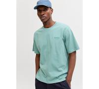 Rundhalsshirt JACK & JONES "JJEARCHIVE GRAPHIC TEE SS O-NECK NOOS", Herren, Gr. S, mineral blau, Jersey, Obermaterial: 100% Baumwolle, bedruckt, relaxed fit normal, Rundhals, Shirts Rundhalsshirt, Bau