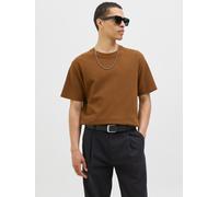 Jack & Jones T-Shirt mit Strukturmuster in Hellbraun, Größe L