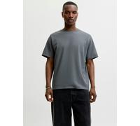 Rundhalsshirt JACK & JONES "JJEAUSTIN TEE SS NOOS", Herren, Gr. S, turbulence, Single Jersey, Obermaterial: 58% Polyester, 39% Baumwolle, 3% Elasthan, unifarben, relaxed fit normal, Rundhals, Shirts R