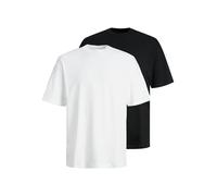 Rundhalsshirt JACK & JONES "JJEBRADLEY TEE SS O-NECK 2PK MP NOOS", Herren, Gr. XL, schwarz, Single Jersey, Obermaterial: 100% Baumwolle, unifarben, relaxed fit normal, Rundhals, Shirts Rundhalsshirt,