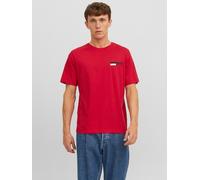 Rundhalsshirt JACK & JONES "JJECORP LOGO TEE PLAY SS O-NECK NOOS", Herren, Gr. L, rot (true rot), Single Jersey, Obermaterial: 100% Baumwolle, bedruckt, normal normal, Rundhals, Shirts Rundhalsshirt (
