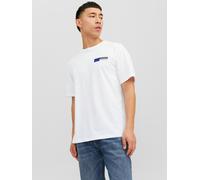 Rundhalsshirt JACK & JONES "JJECORP LOGO TEE PLAY SS O-NECK NOOS", Herren, Gr. L, weiß, Single Jersey, Obermaterial: 100% Baumwolle, bedruckt, normal normal, Rundhals, Shirts Rundhalsshirt (64806936-L