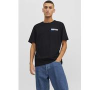Rundhalsshirt JACK & JONES "JJECORP LOGO TEE PLAY SS O-NECK NOOS", Herren, Gr. XL, schwarz, Single Jersey, Obermaterial: 100% Baumwolle, bedruckt, normal normal, Rundhals, Shirts Rundhalsshirt (341408