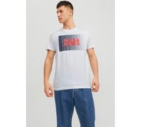 Rundhalsshirt JACK & JONES "JJECORP LOGO TEE PLAY SS O-NECK NOOS", Herren, Gr. XS, weiß, Single Jersey, Obermaterial: 100% Baumwolle, bedruckt, normal normal, Rundhals, Shirts Rundhalsshirt (77339747-