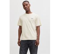 Rundhalsshirt JACK & JONES "JJEDOVER GRAPHIC TEE SS CREW NECK SN", Jungen, Gr. S, antique weiß, Jersey, Obermaterial: 100% Baumwolle, bedruckt, relaxed fit normal, Rundhals, Shirts Rundhalsshirt, Baum