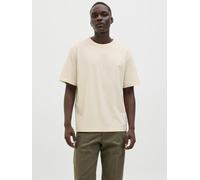 Rundhalsshirt JACK & JONES "JJEDOVER TEE SS CREW NECK", Herren, Gr. S, weiß (antique weiß), Single Jersey, Obermaterial: 100% Baumwolle, unifarben, relaxed fit normal, Rundhals, Shirts Rundhalsshirt (