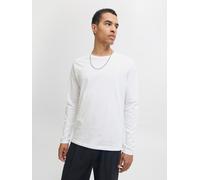 Rundhalsshirt JACK & JONES "JJEORGANIC BASIC TEE LS O-NECK NOOS", Herren, Gr. L, weiß, Jersey, Obermaterial: 100% Baumwolle, unifarben, regular fit hüftbedeckend, Rundhals, Shirts Rundhalsshirt (39722