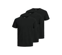 Rundhalsshirt JACK & JONES "JJEORGANIC BASIC TEE SS O-NE 3PK MP NOOS", Herren, Gr. S, schwarz (schwarz pack:schwarz, schwarz, schwarz), Single Jersey, Obermaterial: 100% Baumwolle, bedruckt, slim fit