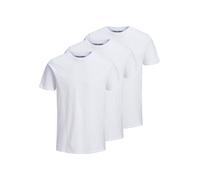 Rundhalsshirt JACK & JONES "JJEORGANIC BASIC TEE SS O-NE 3PK MP NOOS", Herren, Gr. S, weiß (weiß pack:weiß, weiß, weiß), Single Jersey, Obermaterial: 100% Baumwolle, bedruckt, slim fit hüftlang, Rundh