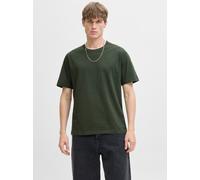 Rundhalsshirt JACK & JONES "JJEORGANIC BASIC TEE SS O-NECK NOOS", Herren, Gr. S, bunt (duffel bag), Single Jersey, Obermaterial: 100% Baumwolle, unifarben, modisch, regular fit taillenbedeckt, Rundhal
