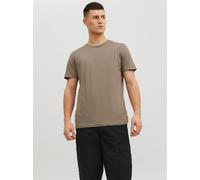 Rundhalsshirt JACK & JONES "JJEORGANIC BASIC TEE SS O-NECK NOOS", Damen, Gr. S, falcon, Single Jersey, Obermaterial: 100% Baumwolle, unifarben, regular fit taillenbedeckt, Rundhals, Shirts Rundhalsshi