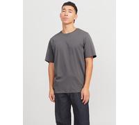 Rundhalsshirt JACK & JONES "JJEORGANIC BASIC TEE SS O-NECK NOOS", Herren, Gr. S, grau (castlerock), Single Jersey, Obermaterial: 100% Baumwolle, unifarben, modisch, regular fit taillenbedeckt, Rundhal