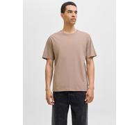 Rundhalsshirt JACK & JONES "JJEORGANIC BASIC TEE SS O-NECK NOOS", Herren, Gr. S, grau (mocha meringue), Single Jersey, Obermaterial: 100% Baumwolle, unifarben, modisch, regular fit, Rundhals, Shirts,