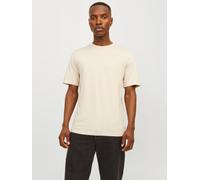 Rundhalsshirt JACK & JONES "JJEORGANIC BASIC TEE SS O-NECK NOOS", Damen, Gr. S, weiß (sanftes weiß), Single Jersey, Obermaterial: 100% Baumwolle, unifarben, schmal normal, Rundhals, gerader Abschluss,