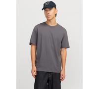 Rundhalsshirt JACK & JONES "JJEORGANIC BASIC TEE SS O-NECK NOOS", Herren, Gr. M, grau (castlerock), Single Jersey, Obermaterial: 100% Baumwolle, unifarben, regular fit normal, Rundhals, Shirts Rundhal
