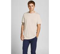 Rundhalsshirt JACK & JONES "JJEORGANIC BASIC TEE SS O-NECK NOOS", Herren, Gr. XL, weiß (sanftes weiß), Single Jersey, Obermaterial: 100% Baumwolle, unifarben, schmal normal, Rundhals, gerader Abschlus