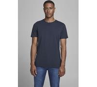 Rundhalsshirt JACK & JONES "JJEORGANIC BASIC TEE SS O-NECK NOOS", Herren, Gr. XXL, blau (navy), Single Jersey, Obermaterial: 100% Baumwolle, unifarben, schmal normal, Rundhals, gerader Abschluss, Shir