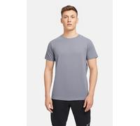 Rundhalsshirt JACK & JONES "JJEORGANIC MELANGE TEE SS O-NECK NOOS", Herren, Gr. XS, grau (flint, stone), Jersey, Obermaterial: 60% Baumwolle, 40% Polyester, meliert, slim fit taillenbedeckt, Rundhals,