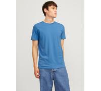 Rundhalsshirt JACK & JONES "JJEORGANIC MELANGE TEE SS O-NECK NOOS", Herren, Gr. XXL, blau (french, blau), Jersey, Obermaterial: 60% Baumwolle, 40% Polyester, meliert, normal normal, Rundhals, gerader