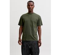 Rundhalsshirt JACK & JONES "JJEORGANIC RELAXED TEE SS O-NECK NOOS", Herren, Gr. S, grün (rosin), Jersey, Obermaterial: 100% Baumwolle, unifarben, relaxed fit normal, Rundhals, Shirts Rundhalsshirt, Ba