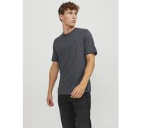 Rundhalsshirt JACK & JONES "JJEPAULOS TEE SS CREW NECK NOOS", Herren, Gr. XL, grau (dunkelgrau melange), Single Jersey, Obermaterial: 100% Baumwolle, meliert, regular fit normal, Rundhals, gerader Abs