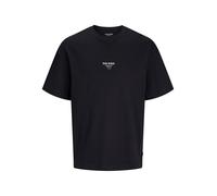 Rundhalsshirt JACK & JONES "JJEURBAN EDGE STUDIO TEE SS O-NECK NOOS", Herren, Gr. S, schwarz, Jersey, Obermaterial: 100% Baumwolle, bedruckt, weit taillenbedeckt, Rundhals, Shirts Rundhalsshirt, mit F