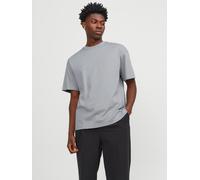 Rundhalsshirt JACK & JONES "JJEURBAN EDGE TEE SS O-NECK NOOS", Herren, Gr. L, grau (ultimate grau), Jersey, Obermaterial: 100% Baumwolle, unifarben, relaxed fit taillenbedeckt, Rundhals, gerader Absch