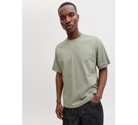 Rundhalsshirt JACK & JONES "JJEURBAN EDGE TEE SS O-NECK NOOS", Herren, Gr. S, grün (vetiver), Jersey, Obermaterial: 100% Baumwolle, unifarben, relaxed fit taillenbedeckt, Rundhals, gerader Abschluss,
