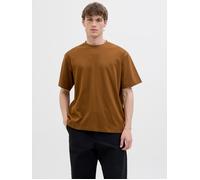 Rundhalsshirt JACK & JONES "JJEURBAN EDGE TEE SS O-NECK NOOS", Herren, Gr. XL, braun (monks robe), Jersey, Obermaterial: 100% Baumwolle, unifarben, modisch, relaxed fit taillenbedeckt, Rundhals, Kurza