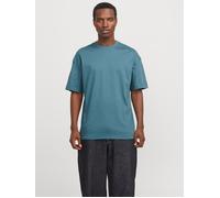 Rundhalsshirt JACK & JONES "JJEURBAN EDGE TEE SS O-NECK NOOS", Herren, Gr. XS, blau (oceanview), Jersey, Obermaterial: 100% Baumwolle, unifarben, relaxed fit taillenbedeckt, Rundhals, gerader Abschlus