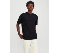 Rundhalsshirt JACK & JONES "JJEURBAN EDGE TEE SS O-NECK NOOS", Herren, Gr. XS, schwarz, Jersey, Obermaterial: 100% Baumwolle, unifarben, relaxed fit taillenbedeckt, Rundhals, gerader Abschluss, Shirts