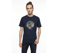 Rundhalsshirt JACK & JONES "JJHONOLULU SHAPE TEE SS CREW NECK", Herren, Gr. S, navy blazer, Jersey, Obermaterial: 100% Baumwolle, bedruckt, regular fit normal, Rundhals, Shirts Rundhalsshirt, Baumwoll