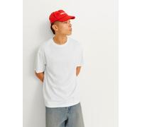 Rundhalsshirt JACK & JONES "JORFREDERIKSBERG TEE SS CREW NECK NOOS", Herren, Gr. M, weiß (hellweiß), Jersey, Obermaterial: 100% Baumwolle, unifarben, regular fit normal, Rundhals, Shirts Rundhalsshirt