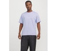 Rundhalsshirt JACK & JONES "JORVESTERBRO TEE SS CREW NECK NOOS", Damen, Gr. L, lila (cosmic sky), Jersey, Obermaterial: 100% Baumwolle, bedruckt, relaxed fit normal, Rundhals, Shirts Rundhalsshirt (52