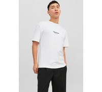 Rundhalsshirt JACK & JONES "JORVESTERBRO TEE SS CREW NECK NOOS", Herren, Gr. L, weiß (hellweiß), Jersey, Obermaterial: 100% Baumwolle, bedruckt, relaxed fit normal, Rundhals, Shirts Rundhalsshirt (141