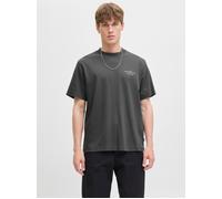 Rundhalsshirt JACK & JONES "JPRBLACHAD BRANDING SS CREW NECK TEE SN", Herren, Gr. S, volcanic ash, Jersey, Obermaterial: 95% Baumwolle, 5% Elasthan, bedruckt, relaxed fit normal, Rundhals, Shirts Rund