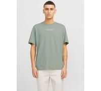 Rundhalsshirt JACK & JONES "JPRBLUARCHIE TEE CREW NECK", Herren, Gr. S, grün (iceberg grün), Single Jersey, Obermaterial: 100% Baumwolle, bedruckt, normal normal, Rundhals, Shirts Rundhalsshirt, mit L