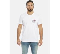 Rundhalsshirt JAN VANDERSTORM "Doppelpack T-Shirt ADEKE", Herren, Gr. L, weiß (weiß dunkelblau), Obermaterial: 100% Baumwolle CO., Casual, comfort fit normal, Rundhals, Shirts Rundhalsshirt, in zwei F