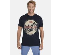 Rundhalsshirt JAN VANDERSTORM "T-Shirt BENYAMIN", Herren, Gr. XXL, blau (dunkelblau), Obermaterial: 100% Baumwolle CO., Shirts Rundhalsshirt (99710130-XXL) dunkelblau