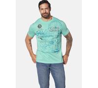 Rundhalsshirt JAN VANDERSTORM "T-Shirt DOMINIK", Herren, Gr. 6XL, blau (türkis), Obermaterial: 100% Baumwolle CO., Shirts Rundhalsshirt (78740201-6XL) türkis