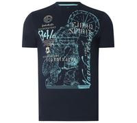 Rundhalsshirt JAN VANDERSTORM "T-Shirt DOMINIK", Herren, Gr. XL, blau (dunkelblau), Obermaterial: 100% Baumwolle CO., Shirts Rundhalsshirt (67538623-XL) dunkelblau